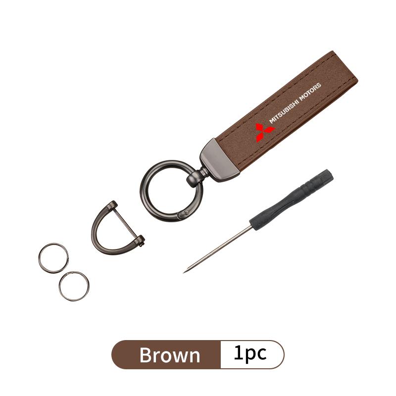 Car Keychain Suede Leather Lanyard Key Chain Acesssories For Mitsubishi Outlander Lancer Cross Colt Xpander Mirage Attrage WJ4