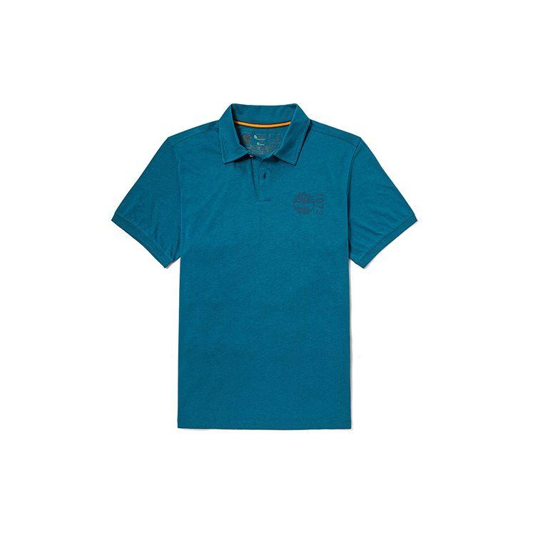 Timberland Logo Embroidered Outdoor Casual Breathable Short Sleeve Polo Shirt Men Polo Shirts Blue A4382-G94