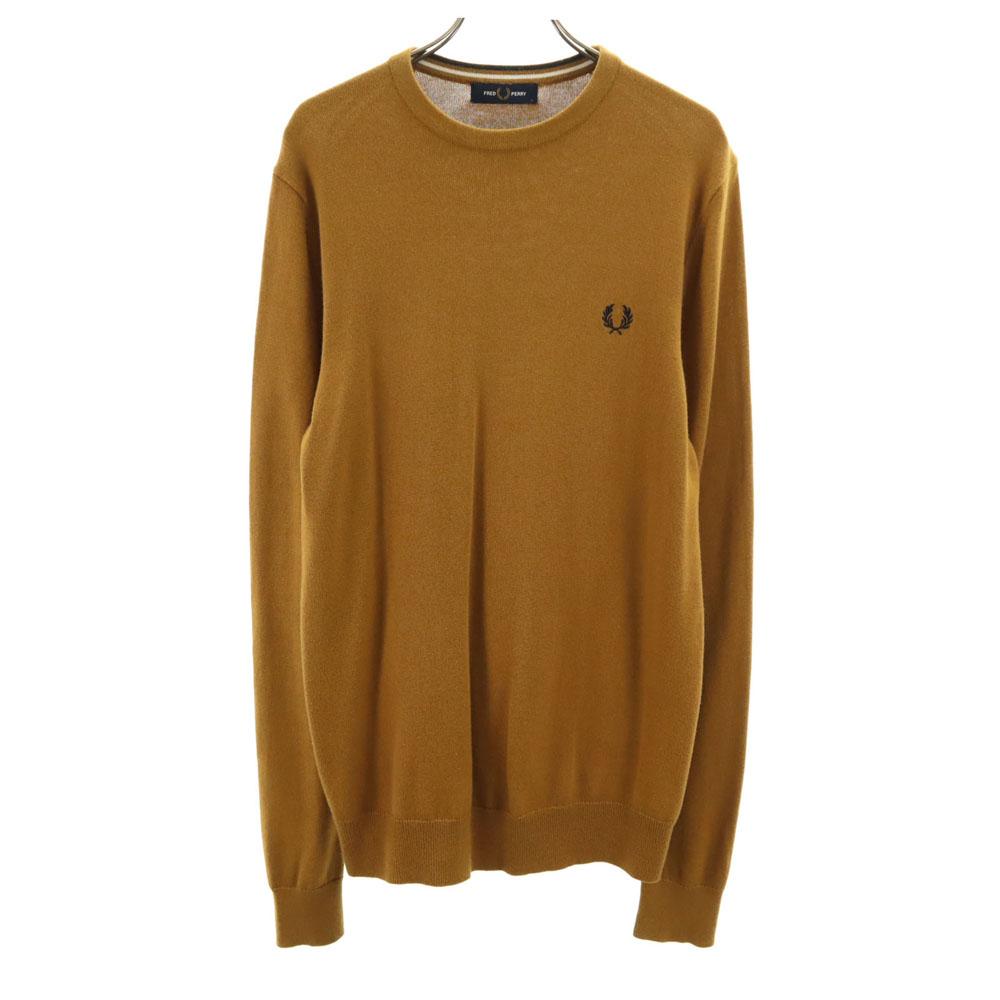 

FRED PERRY wool blend Long sleeve sweater S Yellow knit Men s Used