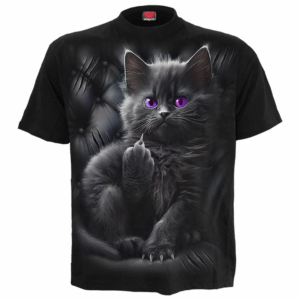 SPIRAL DIRECT CATTITUDE T Shirt Funny Cat Kitten Cute Boss Unisex Top Tee Unisex T-Shirt S