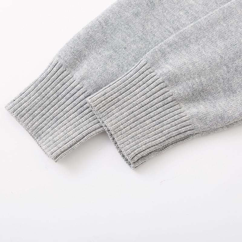 Spring & Autumn Kids' V-neck Knit Cardigan - Boys & Girls School Style Cotton Outerwear