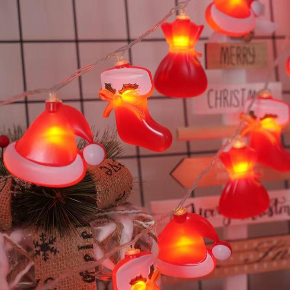 10/20/40 LED Candy Cane Light Santa Hat Xmas Tree Ornament LED Walking Stick Light  Home Decoration