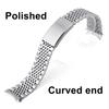 Curved End Stainless Steel Watch Strap 18mm 20mm 22mm for Jubilee Bracelet for Rolex Band Steel Strap Folding Buckle Accessories