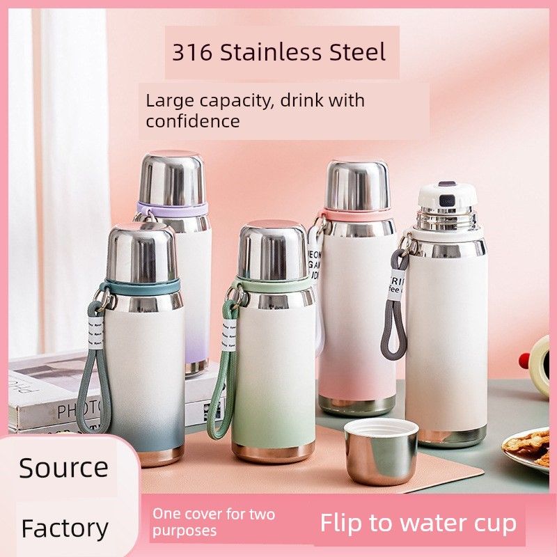 Good-looking Large Capacity Vacuum Cup 316 Stainless Steel Food Grade Water Cup Sports Kettle Portable Men and Women Car