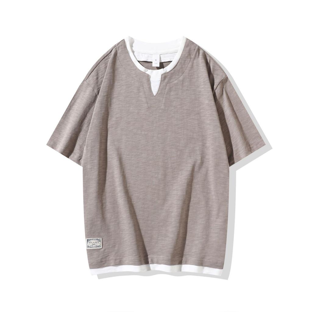 Men's Summer Two-In-One Bamboo Cotton Faux Layer T-Shirt