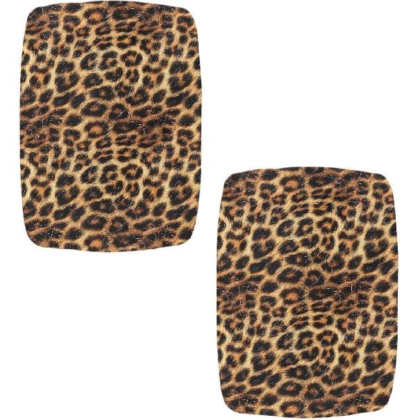 Leopard Chairs Covers Dustproof Vanity Stool Cover Rectangle Bar Stool Covers Non-Slip Elastic Footrest Stool Covers with Elastic Bands Bench Seat