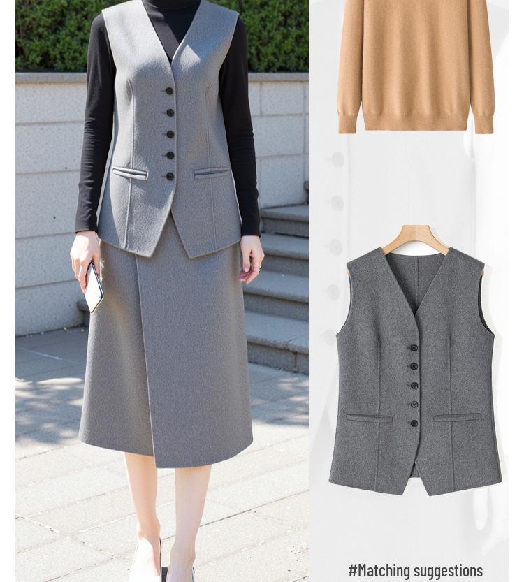 Podzim/Zima 100% Vlna Středně Dlouhá Flanelová Pouzdrová Sukně