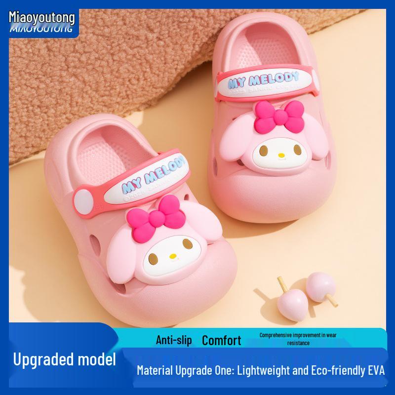 Sommer-Hausschuhe für Mädchen: Rutschfeste Sandalen für Kleinkinder für drinnen & Strand, Stilvolles Lochdesign