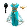 Halloween Arabian Style Princess Costume Kids Jasmine Cosplay Girls Magic Lamp Story Role Play Performance Apparel Dress Set