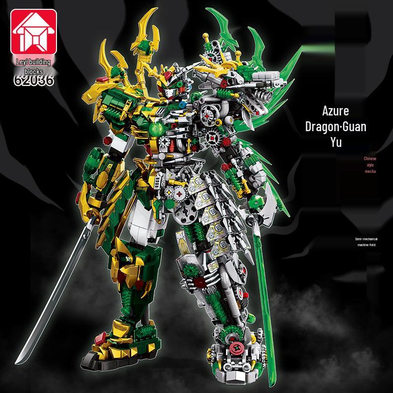 Le Yi 62030-37 Guan Yu Azure Dragon & Zhao Yun White Tiger Mecha Building Block Toy
