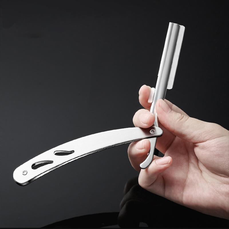 GIANXl Manual Folding Shaver Stainless Steel Straight Edge Razor With Blades Professional Sharp Barber Shaving Beard Cutter