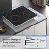 60 cm Ceramic Glass Cooktop, 4 Burner 6000W Built-in Touch Control, 9 Power Settings, 1-99 Min Timer