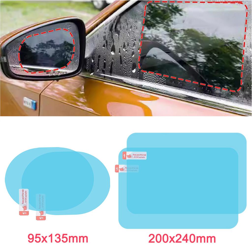 Car Side Rearview Mirror Sticker Rainproof Anti Fog Film Cover Clear Window Waterproof Bathroom Truck Hydrophobic SUV Rainy Day