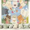 Cute Dogs Wall Tapestry Aesthetic Wall Hanging Printed Fabric Blanket Decorative Tapestries for Bedroom Living Room Home Decor