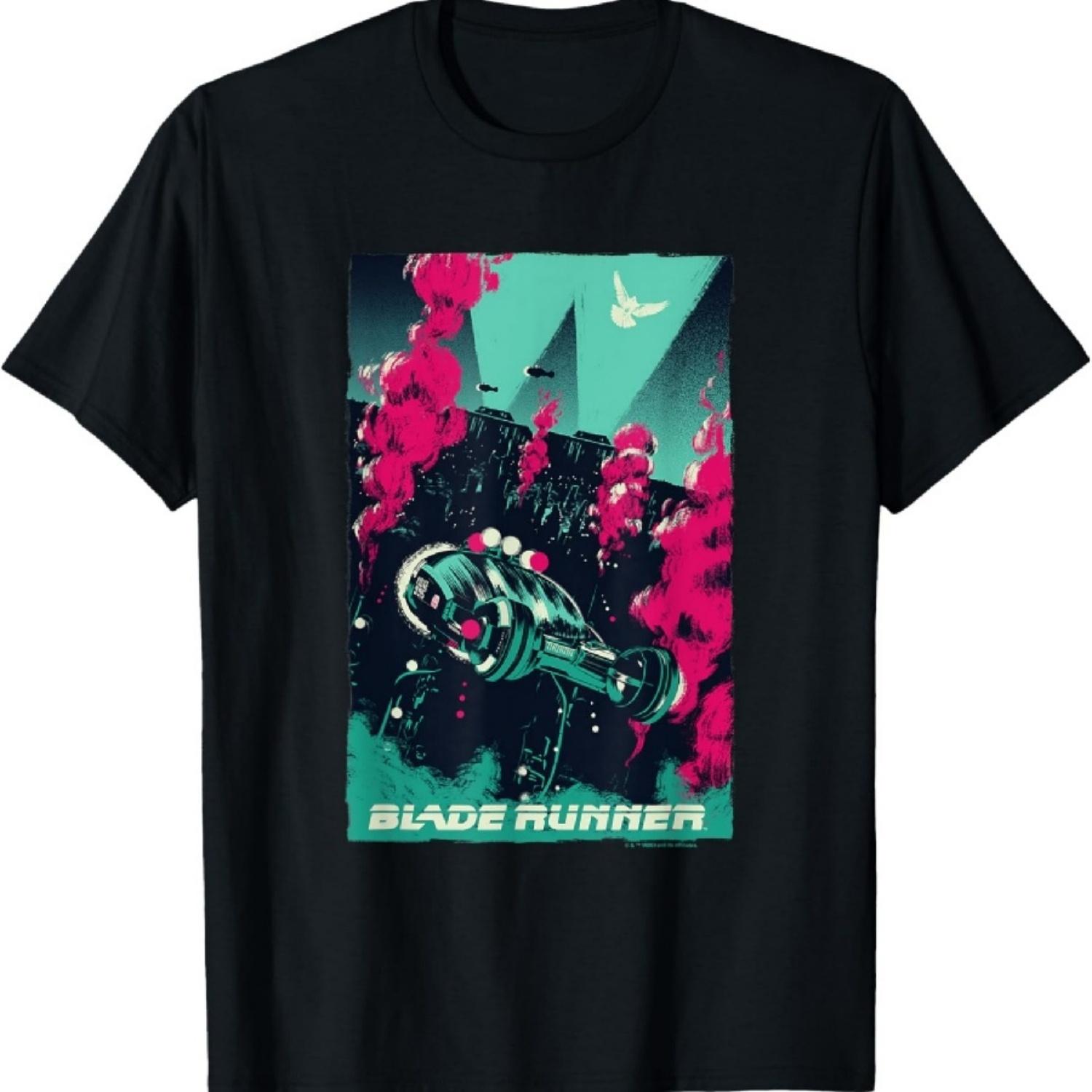

WB100 Blade Runner Red & Blue Vintage Comic Movie Poster T-Shirt XXXXXL чорний