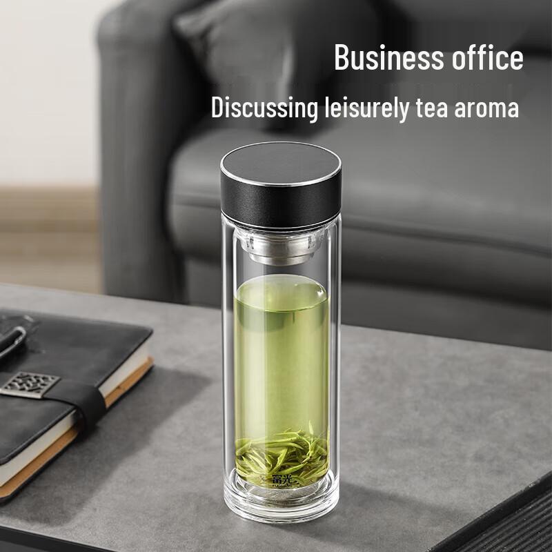 FUGUANG High Borosilicate Double Wall Tea Infuser Glass Bottle