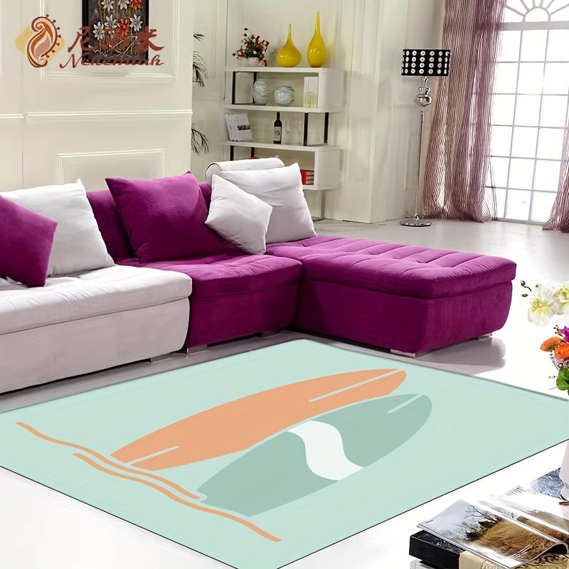Summer Surfboard Theme Flannel-printed Floor Mats Are Slip-resistant Suitable for Living Room Bedroom Terrace Garden Carpets