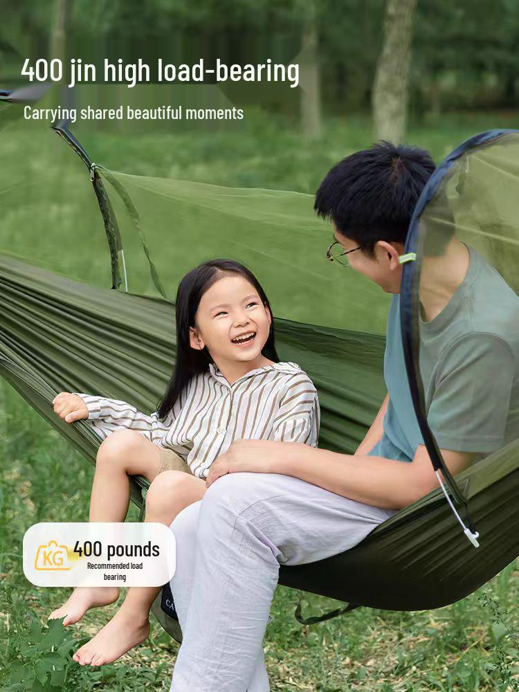 Portable Outdoor Thickened Anti-tip Double Hammock for Camping, Picnic, Courtyard, Balcony, and Home Use Swing