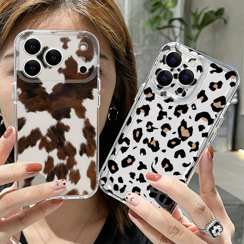 Leopard Print Phone Case For iPhone 17 Pro Max Coque iPhone 16 15 14 13 Pro Max 11 Clear TPU Silicone Soft Cover