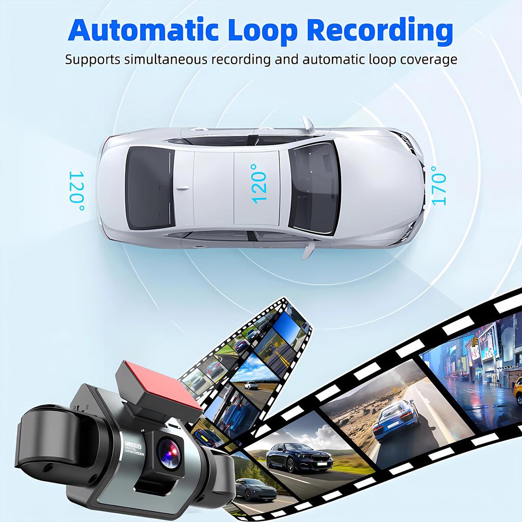 4-Channel 360 Degree Dash Cam For Cars WIFI APP Car DVR 1080P 4 Camera Lens Video Driver Recorder Rear View Camera Black Box