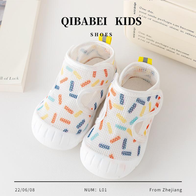 

QIBABEI baby sandals women s summer toddler shoes baby non-slip soft sole infant net shoes boys and children [inner length 14.5]