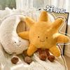 Smile Face Moon & Yellow Sun Plushie Cushion High-Quality Stuffed Weather Toy for Kids Bedroom Decor Soft Sofa Throw Pillow