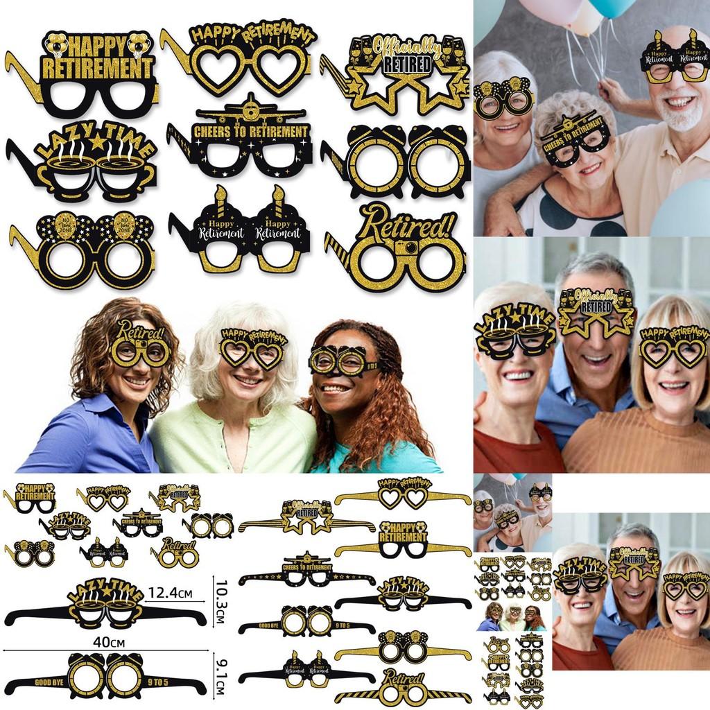 Decoration Paper Party Glasses Retirement Theme Game Photo Props Vzard Mask