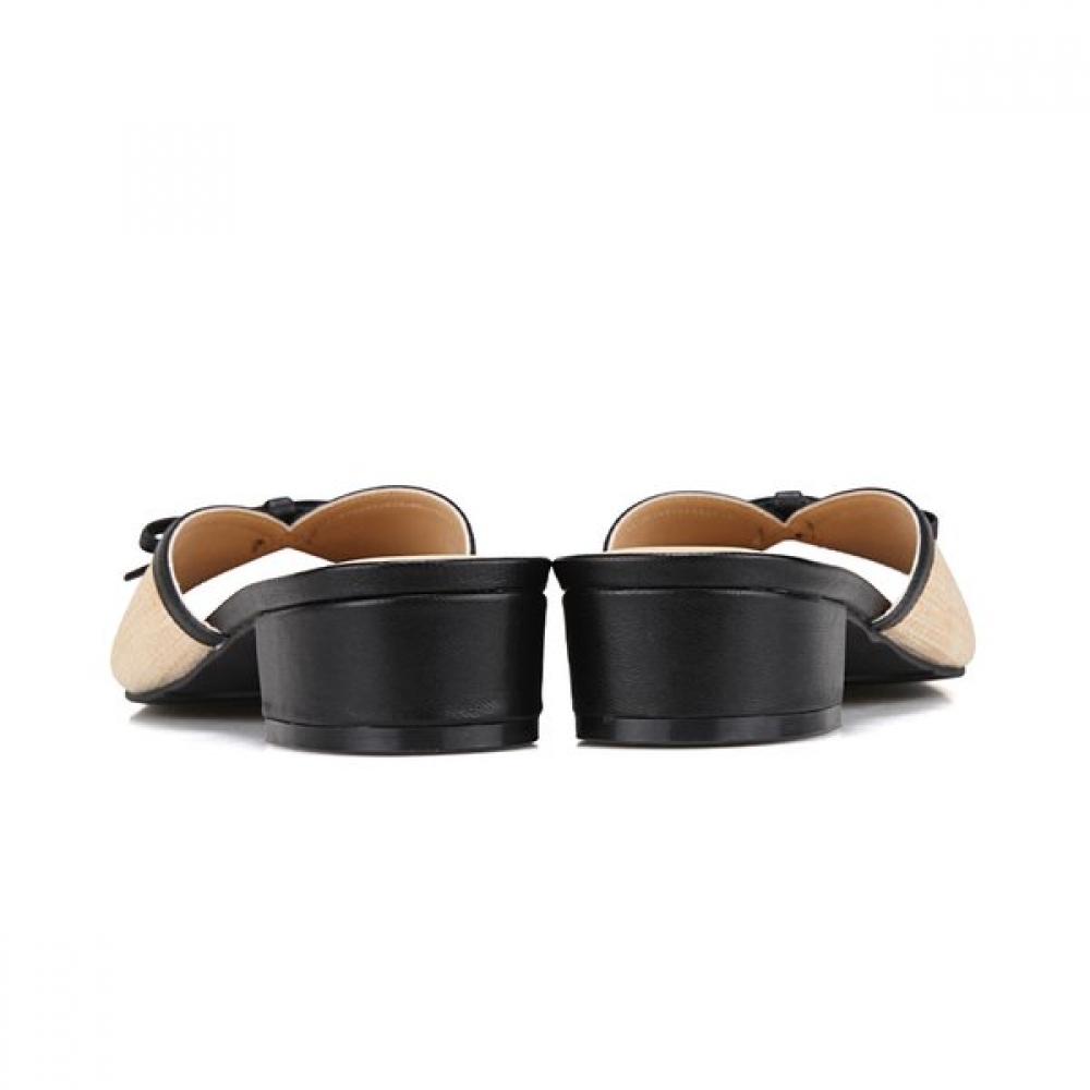 Barbara Women Rafia Fabric Casual Mule Sandals 3cm 2 Colors Bbj308