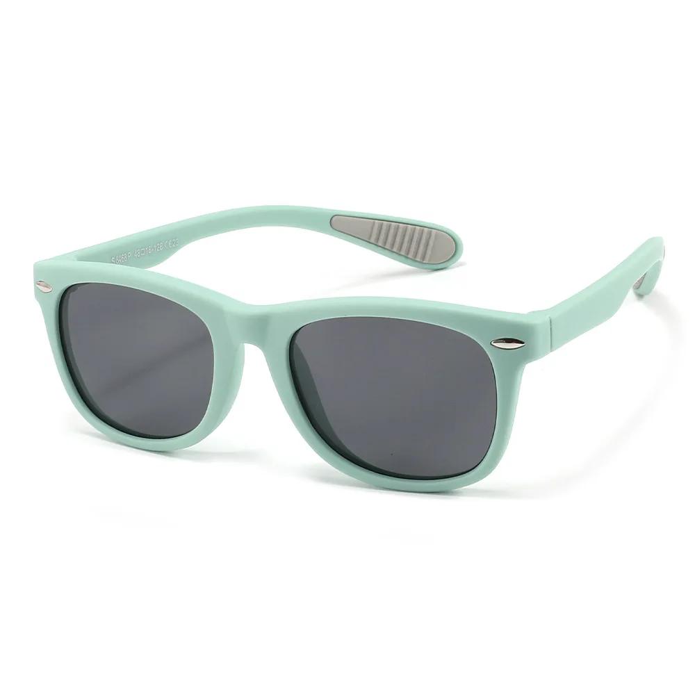 Fashion Square Children Sunglasses Baby Sunshade Silicone TPEE Frame Glasses Girl Boy Outdoors Polarized Shades UV400 3-12 s