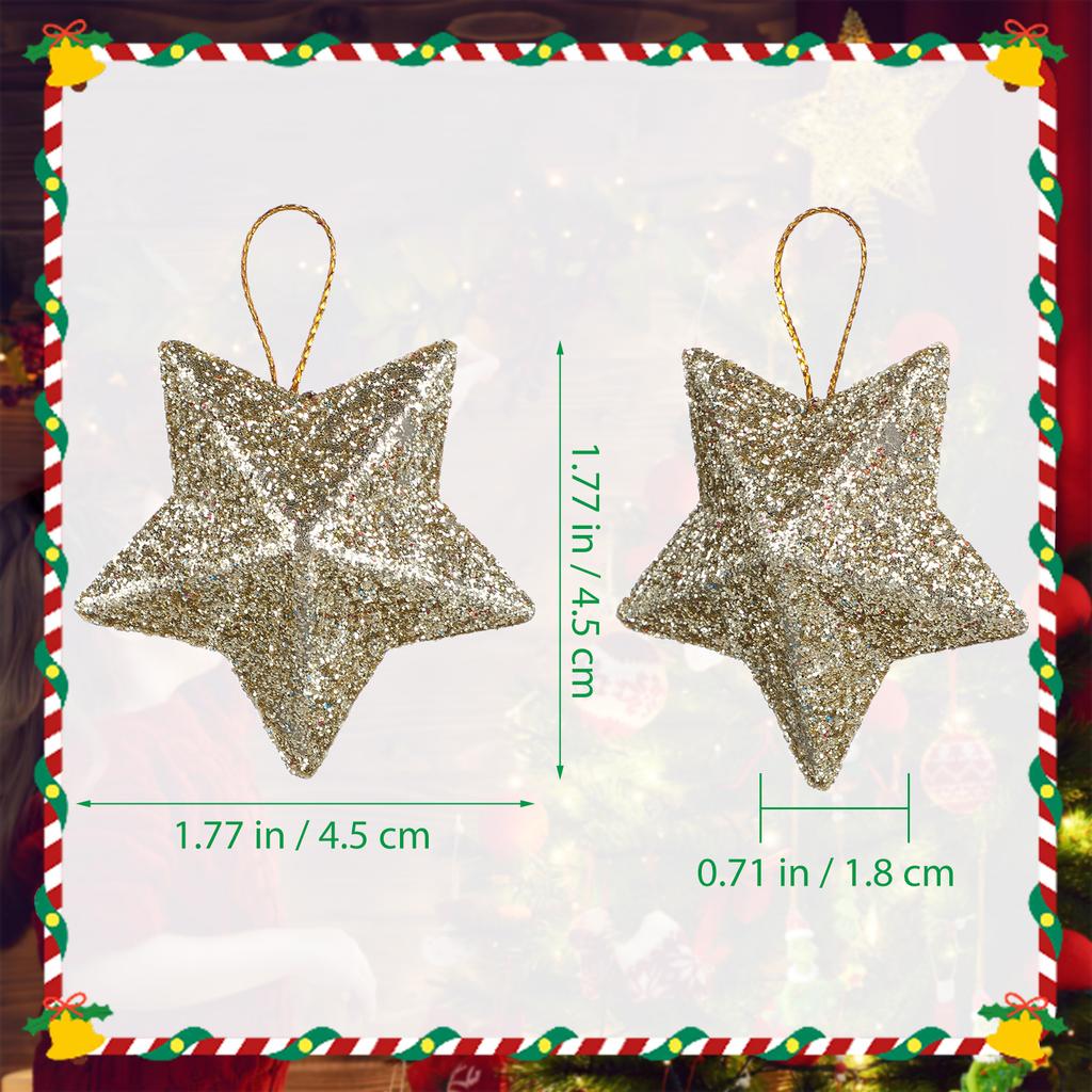 30 Stück Glitzersterne Hängende Ornamente 3D Weihnachtsbaum Dekor Party Szene Layout Weihnachten Anhänger Festliche Dekoration Baum Dekoration