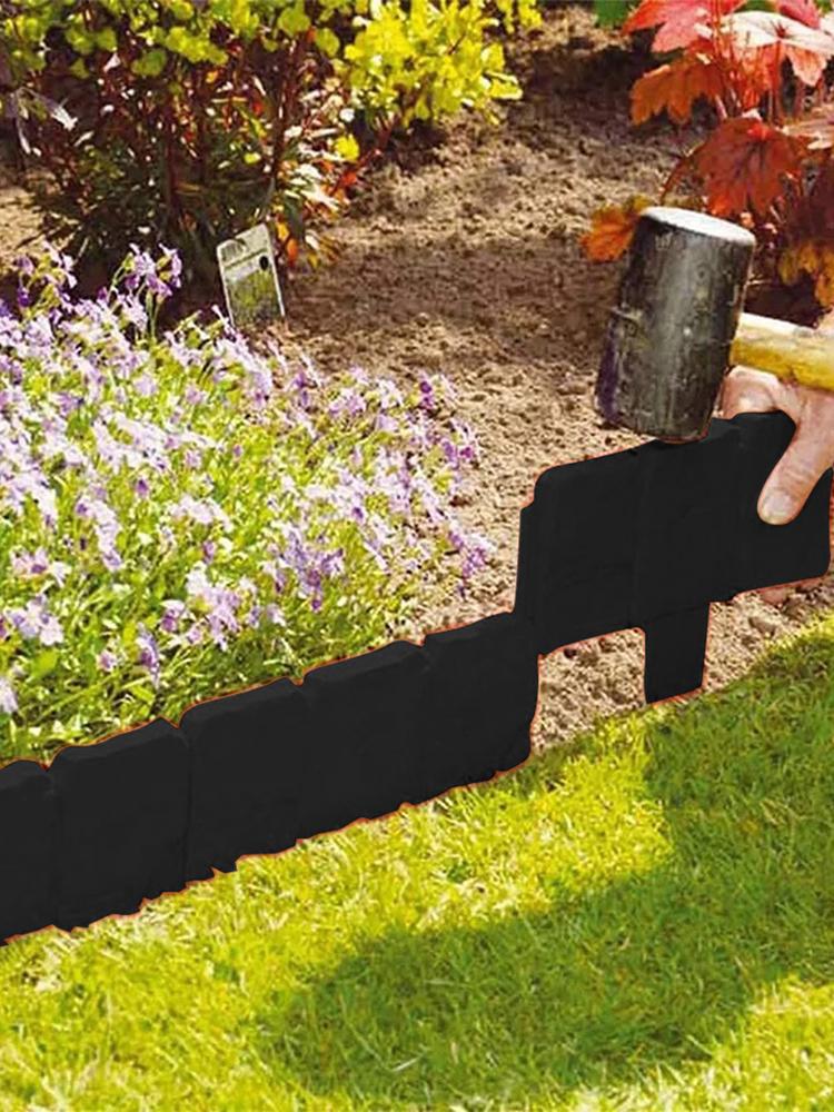 10 Stück Garten Landschaftsrand Begrenzungen 9,84x9,06 Zoll Kunststoff Pflanze Blumenbeet Dekorativer Einsatz Einfache Installation für Gartengestaltung