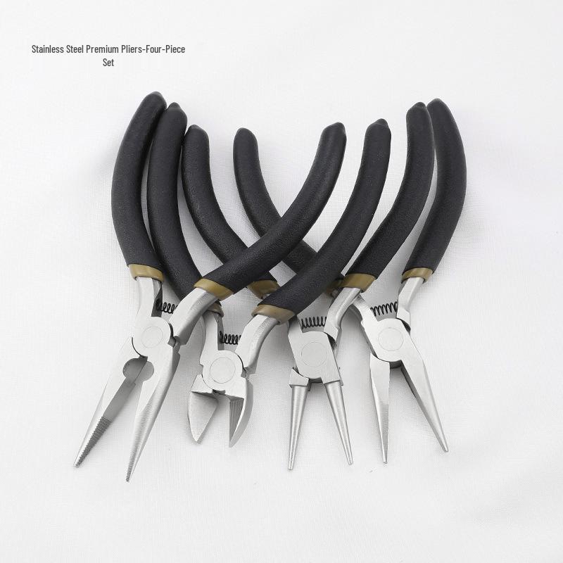Handmade Black Stainless Steel Pointed Nose Mini Pliers for DIY Jewelry