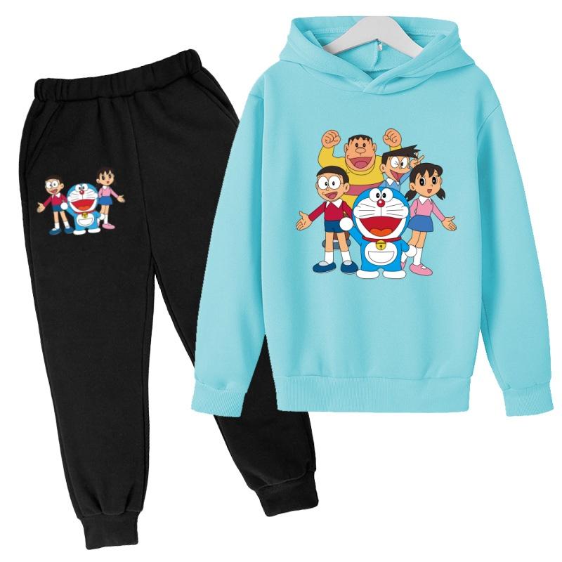 Kids Autumn Winter Clothes Hoodie Cartoon Long Sleeves Sportswear Coat+Pants 2P Boy Girl Toddler 3-12Yrs Leisure Top Fashion Set