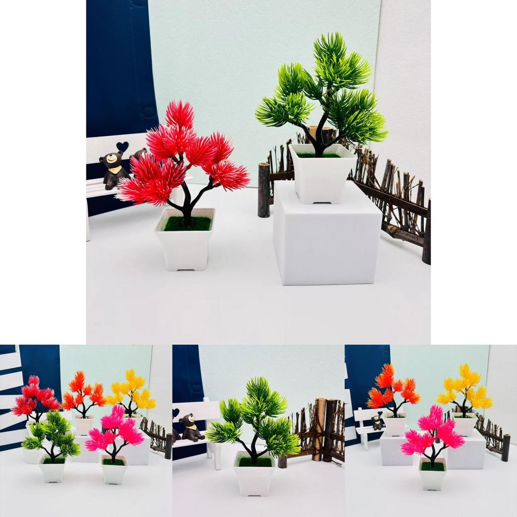 Pine Bonsai Garden Ornament With Faux Tree For Home Decor And Hotel Lobby