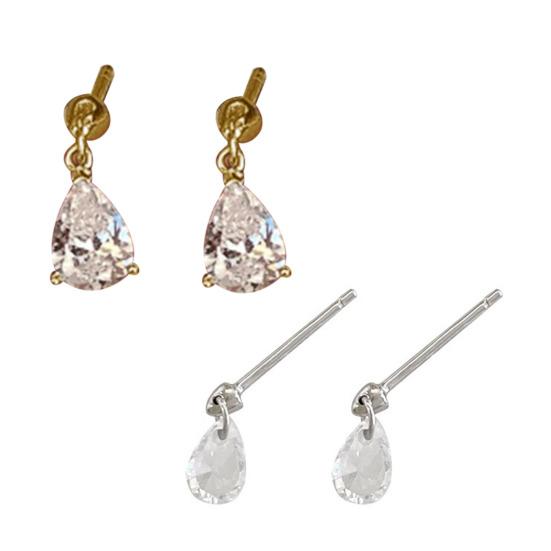 1 Par de Pendientes de Botón Circonita Cúbica Brillante Corte pera Pendientes de Botón Pendientes Adelgazantes para la Cara Joyería Regalo