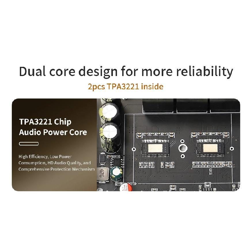 ST21PRO TPA3221 Bluetooth 5.0 2.1 Channel Power Audio Stereo Subwoofer Amplifier Board 100WX2+200W TREBLE Bass note tuning AMP