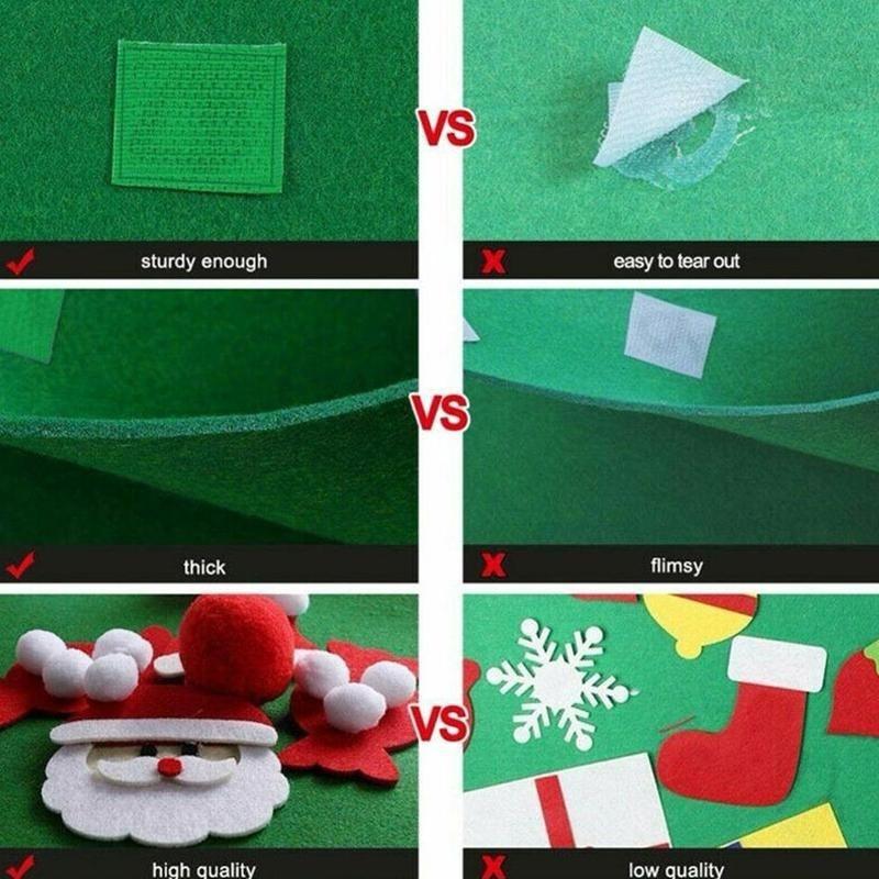 DIY Felt Christmas Tree Set with Detachable Ornaments Kids Wall Hanging Xmas Gifts for Christmas Decorations New Year Gifts