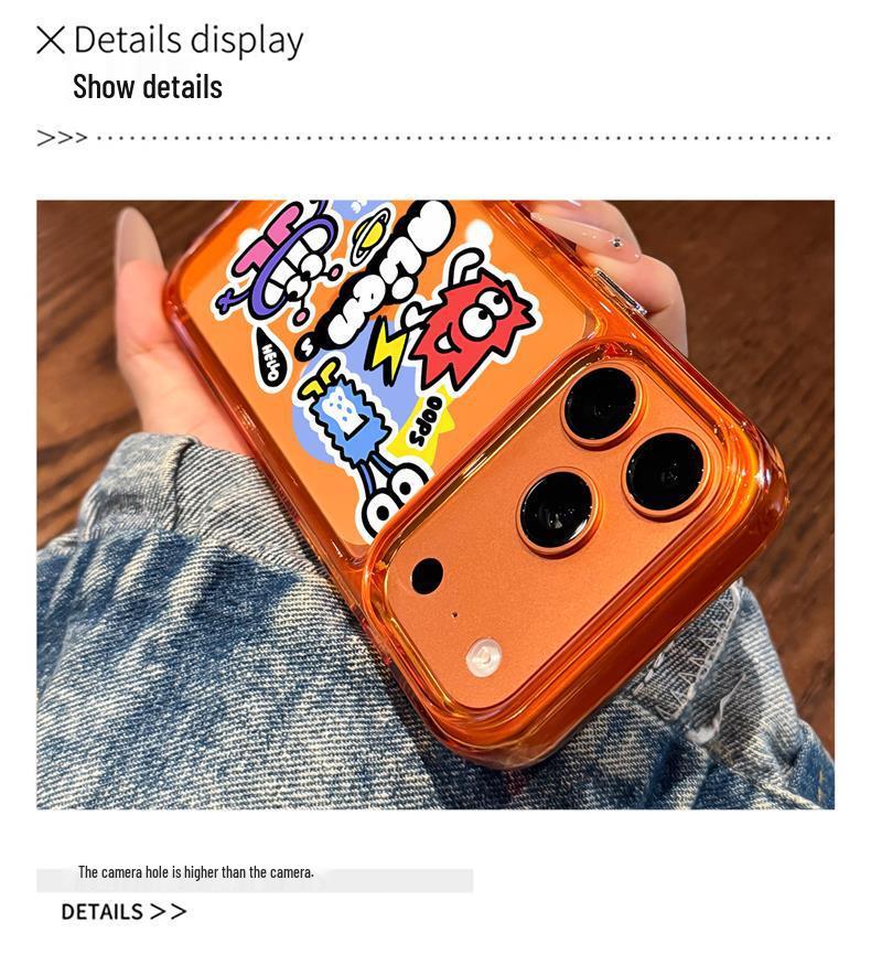 Elegant Cartoon Animal Sticker Phone Case for iPhone 17 Pro and 16 Pro