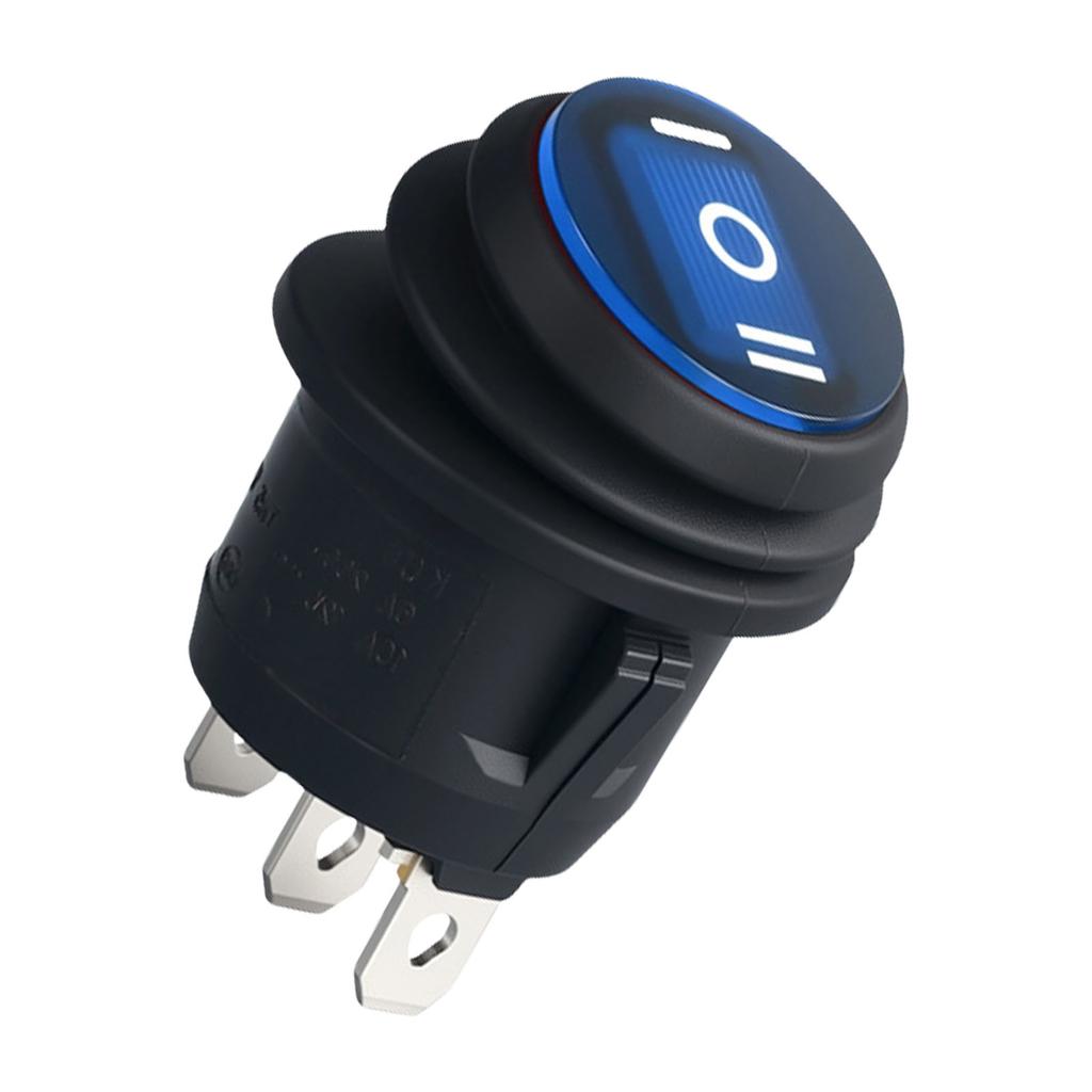 Reliable 3 Pin 3 Position Round Rocker Switch No Light Designs Round Boat Switch for Safe Use In Moist Conditions