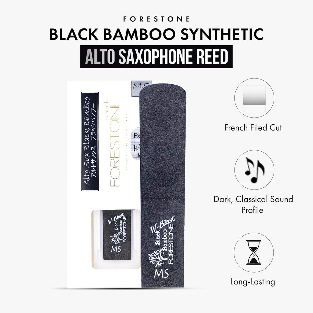 FORESTONE Black Bamboo W-Blast Alto Saxophone Reeds [Hardness: MS Medium Soft] FBWAMS