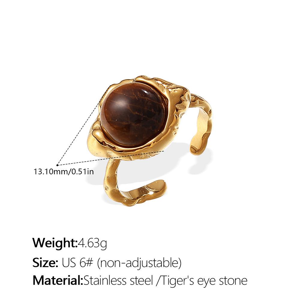 Niche High-End Tiger'S Eye Stone Ring French Commuter Versatile Design Natural Stone Necklace