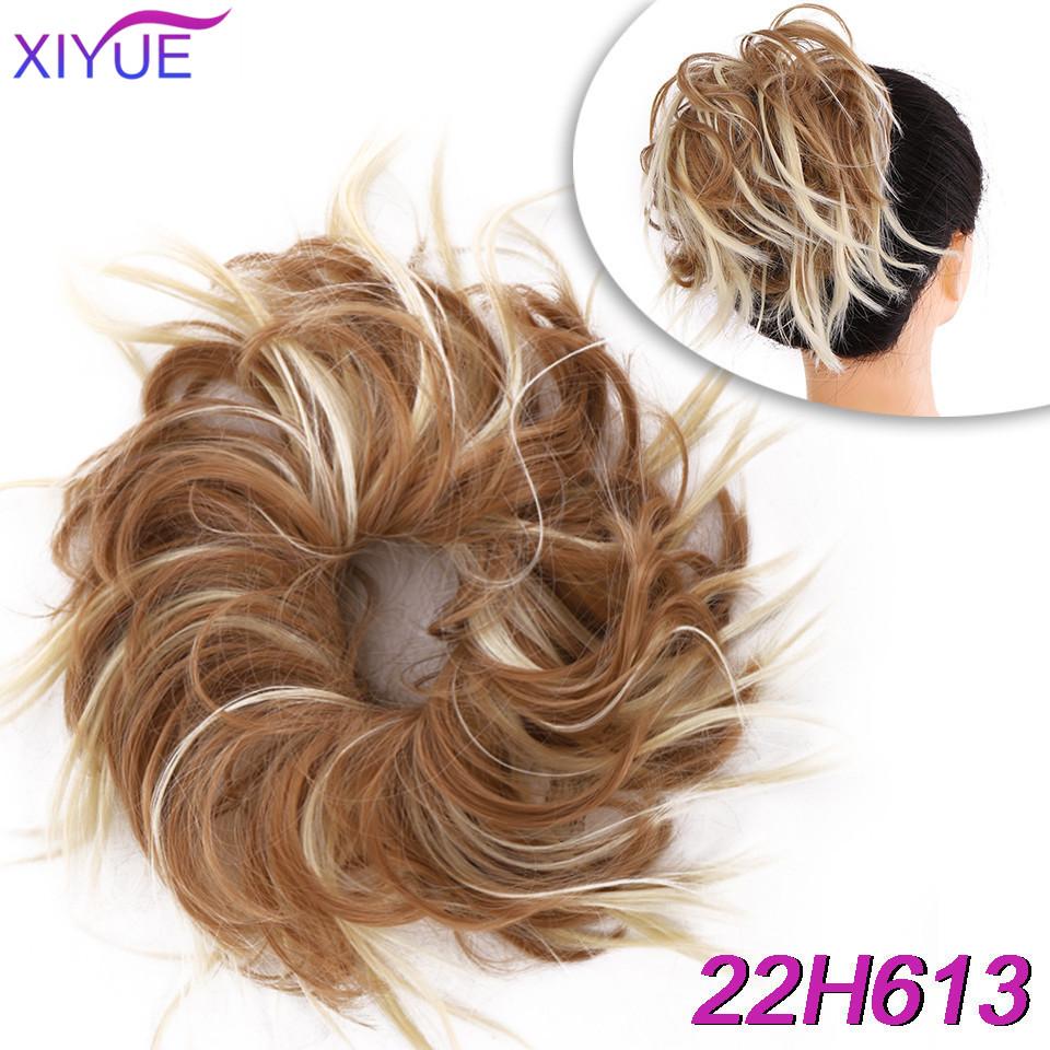 Chignon sintetic Scrunchie dezordonat Bandă elastică Coc de păr ondulat Updo Postă de păr pentru temperatură înaltă Banda de păr falsă Coadă de cal pentru gogoși