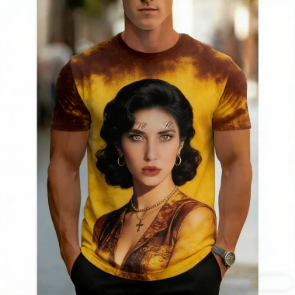 Fashion Tattoo Nun 3D Printed T-Shirt For Men Cool Pattern Tees Summer Casual Round Neck Short Sleeve Tops Street Tee Shirts