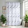 Cortina de Ducha Impermeable PEVA Antimoho Baño Cortina Lisa Ventana de Onda Tul Hogar Lujo con Ganchos Plegado en S Pesado Ducha Ondulada