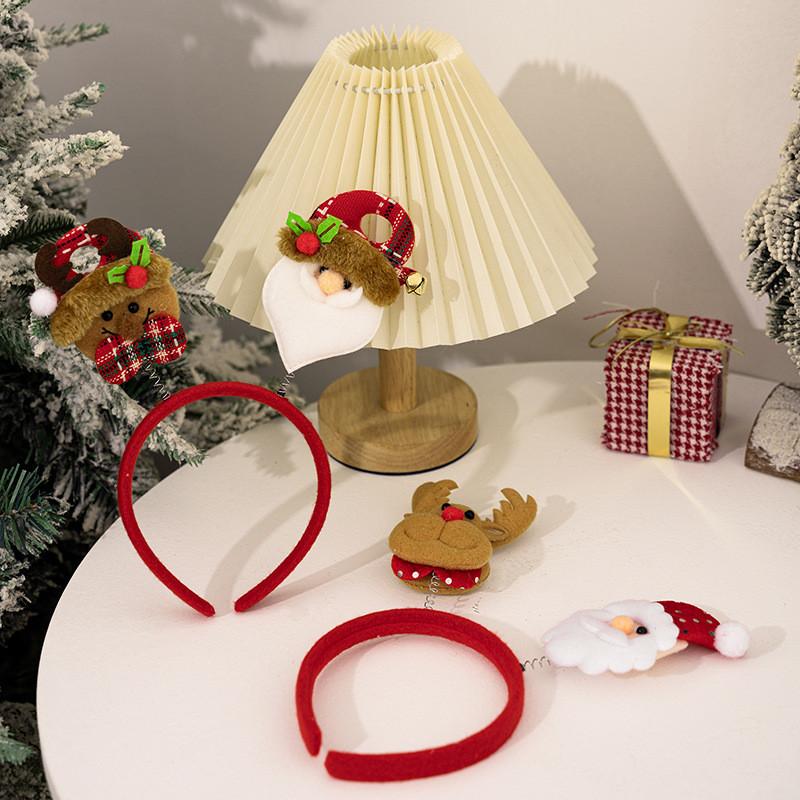 Festive 4pcs Cartoon Christmas Headband Set Featuring Santa And Reindeer Accessories