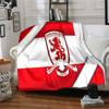 Red Lion Football Club Flannel Blanket, Soft Polyester, Modern Design, All-Season for Camping, Travel, Gifts for Holidays or Birthdays