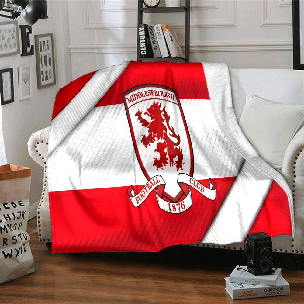 Red Lion Football Club Flannel Blanket, Soft Polyester, Modern Design, All-Season for Camping, Travel, Gifts for Holidays or Birthdays