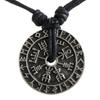 Men's Vintage Viking Rune Compass Pendant Necklace High Quality Metal Pagan Amulet for Men Accessories Necklace
