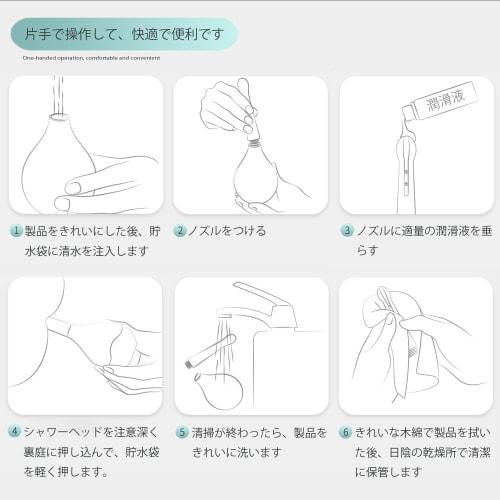 Enema, Vaginal Cleansing, Enema Syringe, Colon Cleansing, Expansion, Clean Shower, Constipation Relief, Manual Pump, Unisex (Blue)