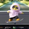 1Pc Cartoon Cute Doll Center Console Moving Bear Auto Interior Decoration Car Automatic Sliding Skateboard Bear Ornaments